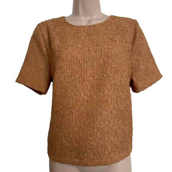Melloday Clothing Textured Peachy Brown Size Small Blouse NWT $52 - Picture 1 of 7